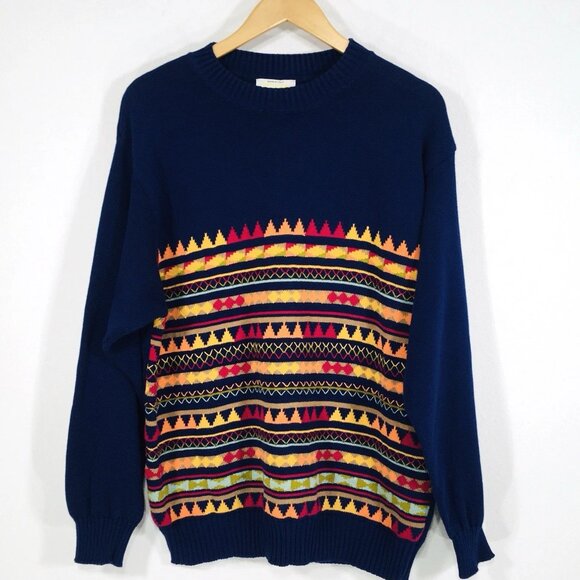 Vintage United Colors of Benetton Sweater Men L/XL (46”) 100%Cotton Italy